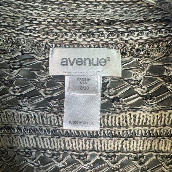 Avenue Women's Plus Size 18/20 Knit Waterfall Cardigan Vest Beige & Gray Acrylic - Picture 3 of 5